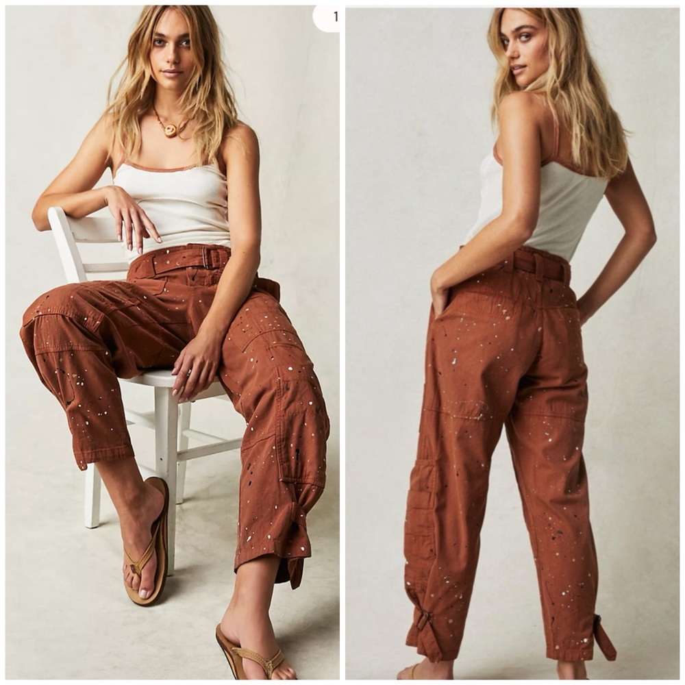 NWOT Free People Painter Pants in Pretty Penny